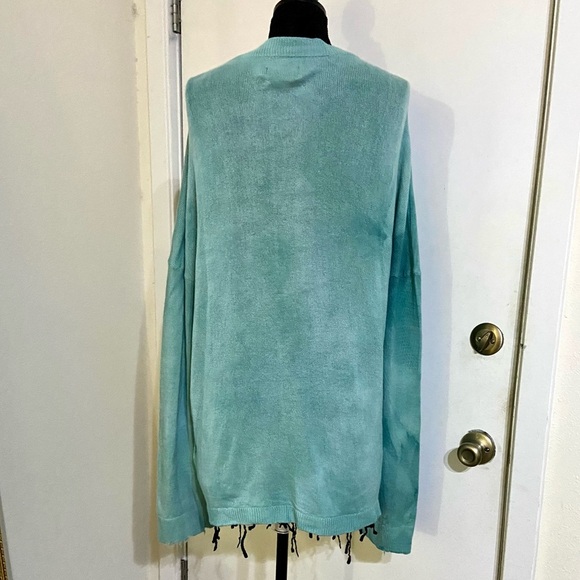 RTA DENIM Distressed Trim Cashmere Knit Cardigan - Picture 4 of 12